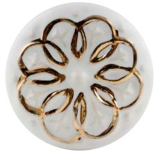 White Gold Floral Ceramic Dresser Knobs